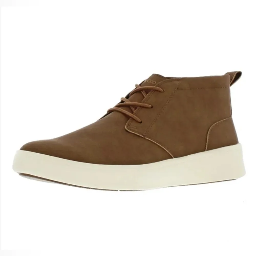 IZOD Men's Palmer PU Leather Chukka Boots Memory Foam Brown Size 11 NIB